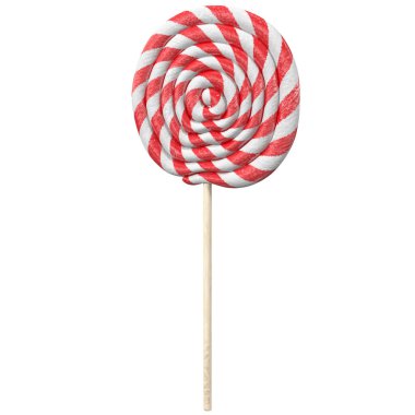 Kırmızı ve beyaz lolipop 3d render