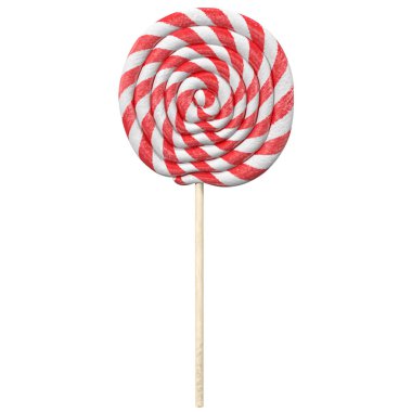 Kırmızı ve beyaz lolipop 3D görüntüleme