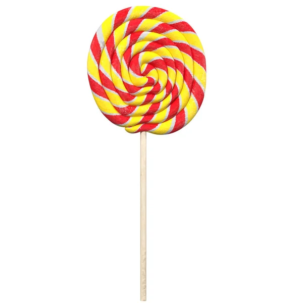 Red and yellow lollipop 3D rendering — Stock Photo, Image