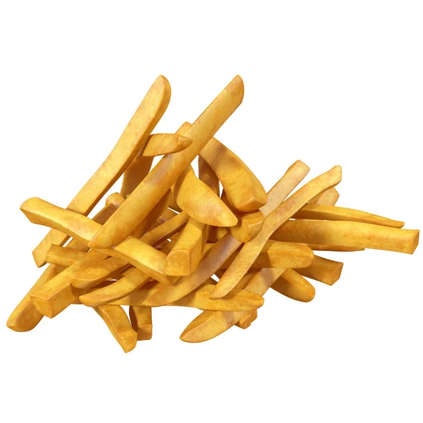 Pommes Hintergrund, Nahaufnahme 3D-Illustration — Stockfoto