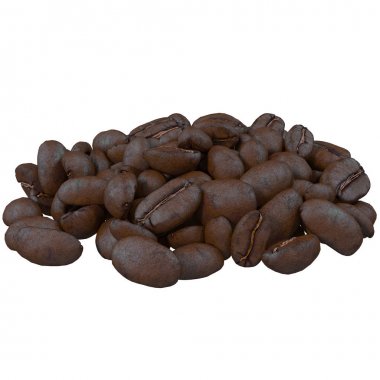 Kahve taneleri, beyaz arka planda izole edilmiş, 3 boyutlu resimleme