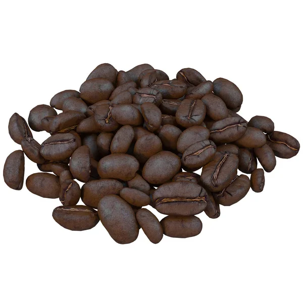 コーヒー豆、3 d イラストレーション — ストック写真