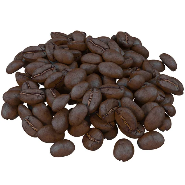 Chicchi di caffè, illustrazione 3d — Foto Stock
