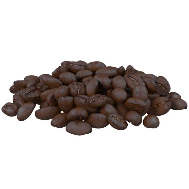 kahve çekirdekleri yakın kadar 3d çizim