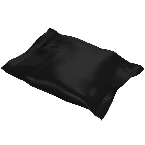 Черная упаковка для чипсов, 3d иллюстрация — стоковое фото