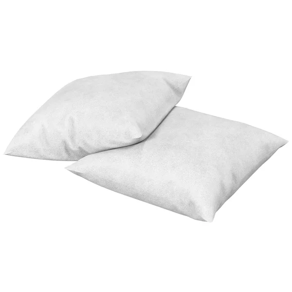 2 개의 흰색 베개, 3d 그림 — 스톡 사진