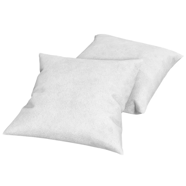 Dos almohadas blancas, ilustración 3d — Foto de Stock