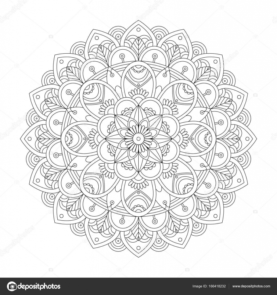 Mandala kleurplaat voor volwassenen — Stockvector © Insh1na #166418232