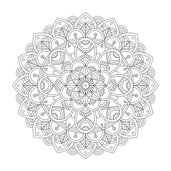 Yetişkinler için Mandala boyama sayfası — Stok Vektör