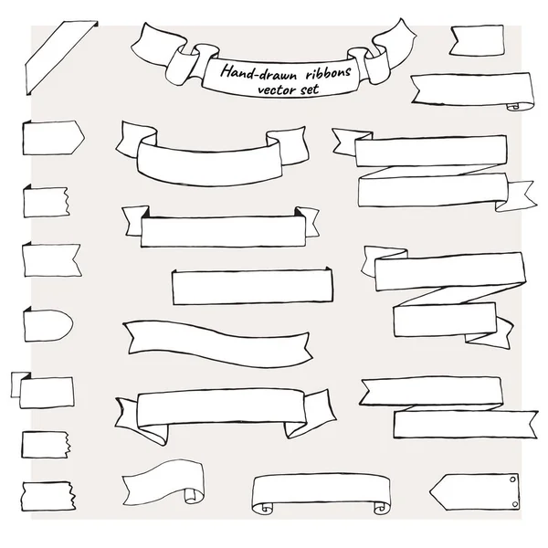 Набор ручных лент, баннеры Векторная иллюстрация — стоковый вектор