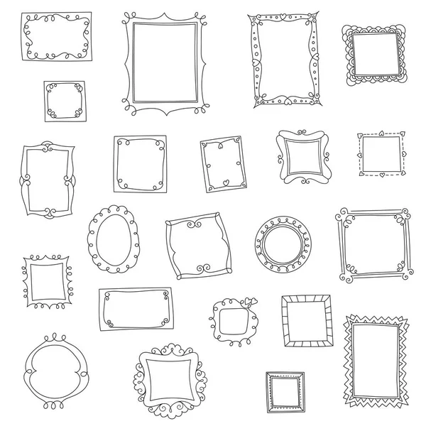 Doodle frames vectorillustratie — Stockvector