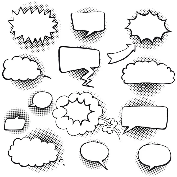 Grande conjunto de mão desenhada Comic Speech Bubbles . —  Vetores de Stock