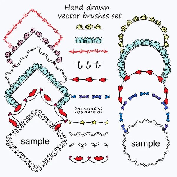 Fırçalar örnekleri ile dizi doodle