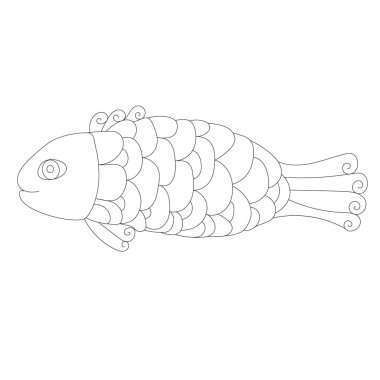 Balık, sayfa boyama doodle