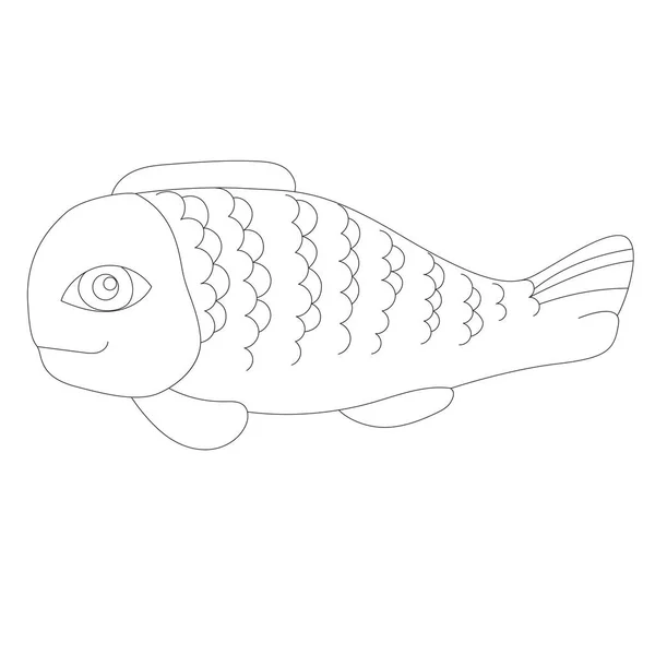 Ilustração do vetor de peixe doodle — Vetor de Stock