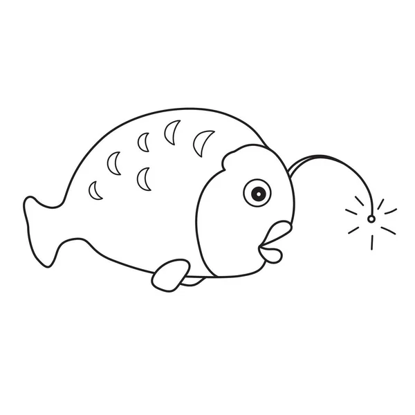 Риба, дитяча розмальовка сторінка — стоковий вектор