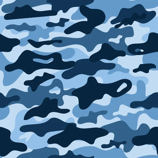 Motif sans couture camouflage bleu — Image vectorielle