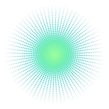 Yeşil nokta ile noktalı resim stili ışınları