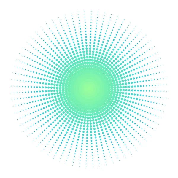 Yeşil nokta ile noktalı resim stili ışınları