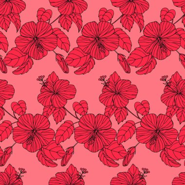 Gül ebegümeci ile moda Dikişsiz desen