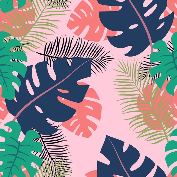 Tropikal yapraklarla kusursuz desen