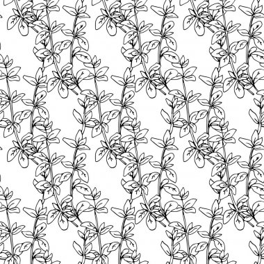 siyah ve beyaz seamless modeli çizilmiş dalları ile