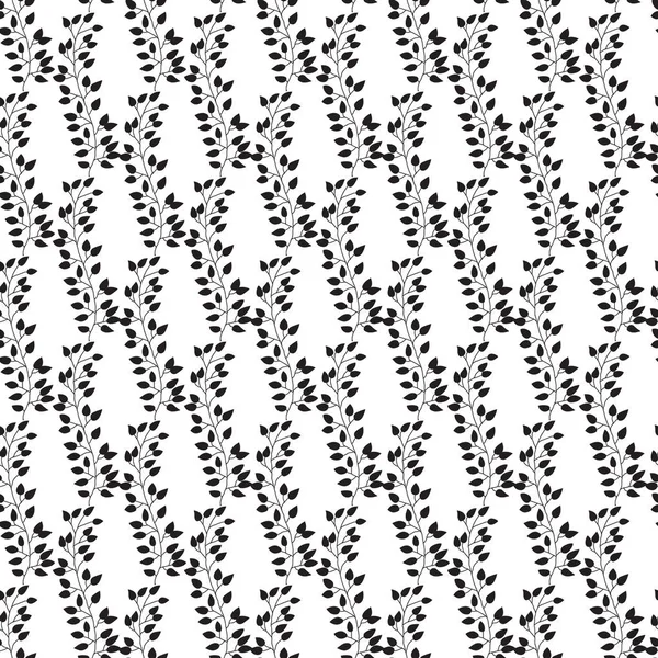 Zwart-wit naadloze patroon met takjes — Stockvector