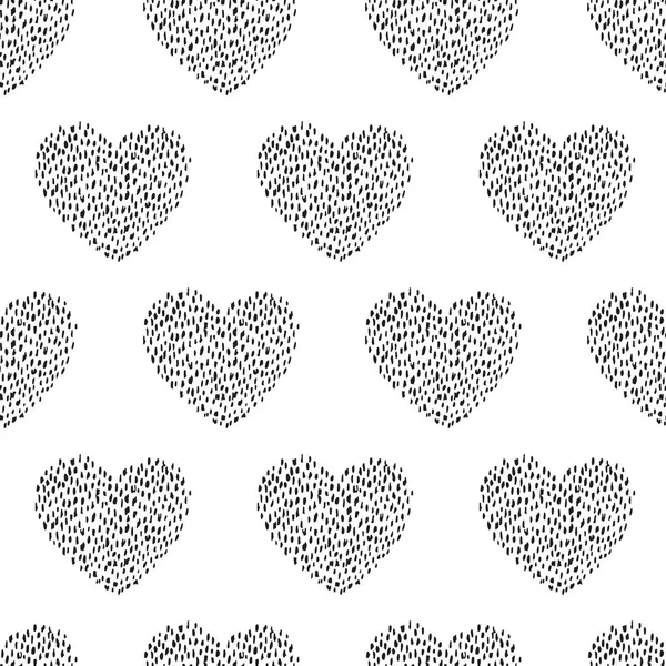 siyah ve beyaz Dikişsiz desen doku yürekleri