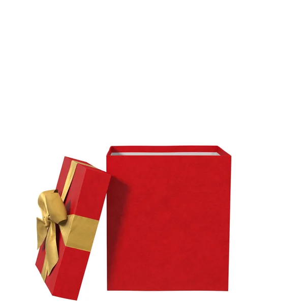 Красная открытая коробка на белом — стоковое фото