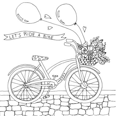 kart çizilmiş bir bisiklet ile