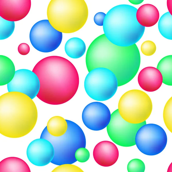 Seamless Pattern Multi Colored Balls — Stock Vector