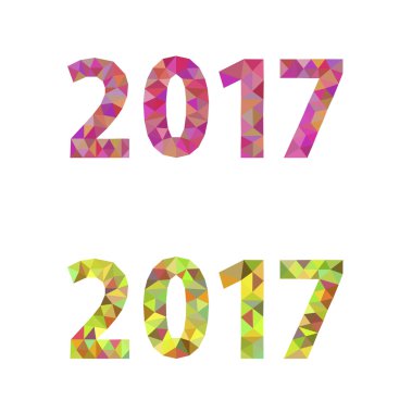  2017 yeni yıl çokgen için Noel numaralarını ayarlayın