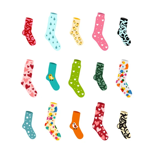Large set socks for all occasions and stock — Stock Vector