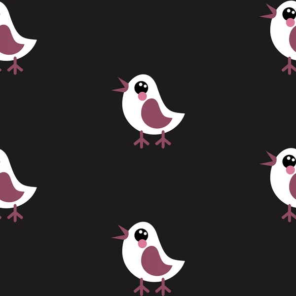 Seamless texture pattern vector cute white chick easy logo — ストックベクタ