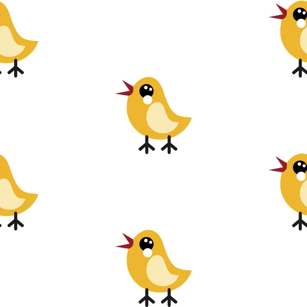 Naadloze textuur patroon vector schattige gele chick gemakkelijk logo — Stockvector
