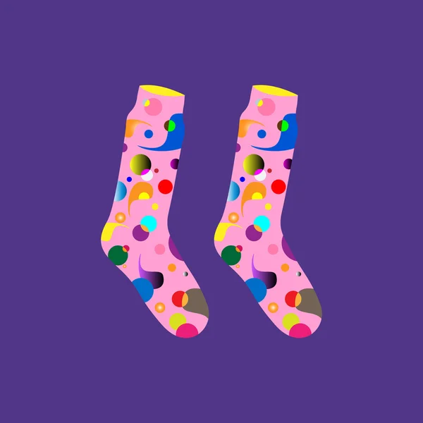 Vector instellen met abstracte patroon drops sokken blauw — Stockvector