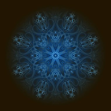 saydam kenar üzerinde siyah adam ile mavi dairesel desen