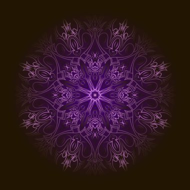 dairesel desenle mor: saydam kenar üzerinde siyah backgro