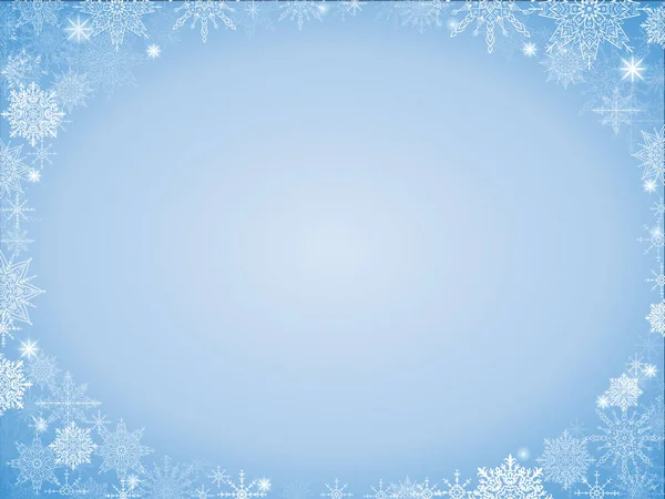 Neujahr Farbverlauf Hintergrund mit vielen Schneeflocken — Stockvektor