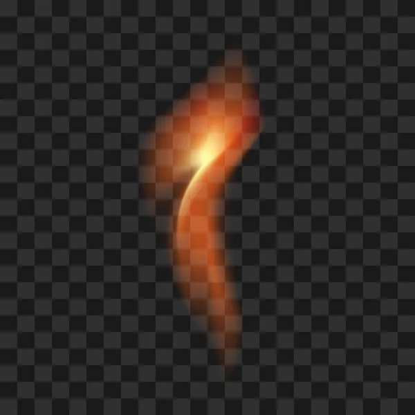 Vecteur de feu flamme transparente sur transparent — Image vectorielle