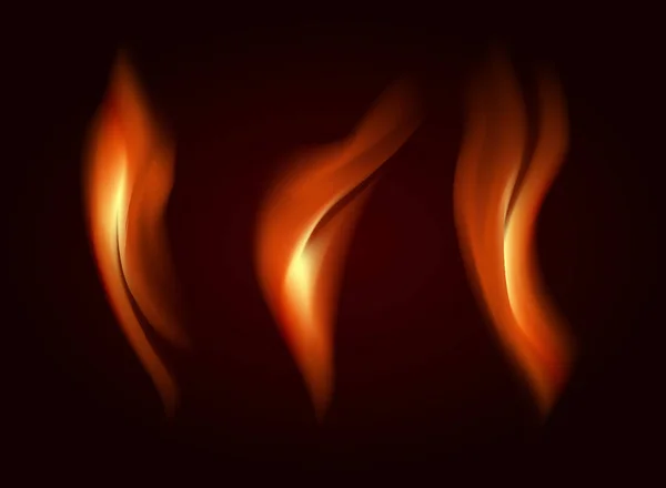Trojitá oheň na červeném pozadí transparentní vektor — Stockový vektor