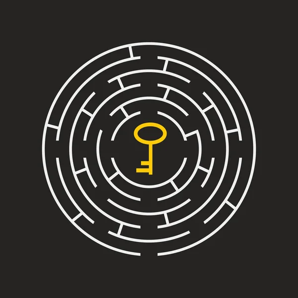 Anahtar bulmaca koyu gri içinde dairesel labirent