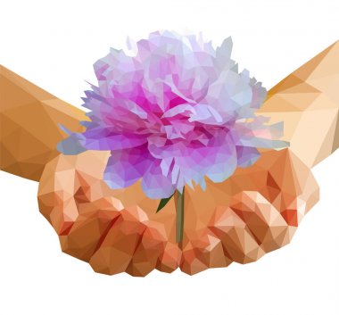 götürdü eller poligonal Şakayık çiçeği