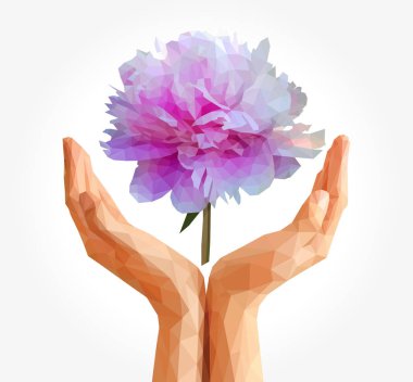 palm el poligonal Şakayık çiçeği