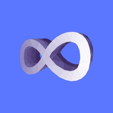 Poligonal Infinity hacimsel 3d mavi iz