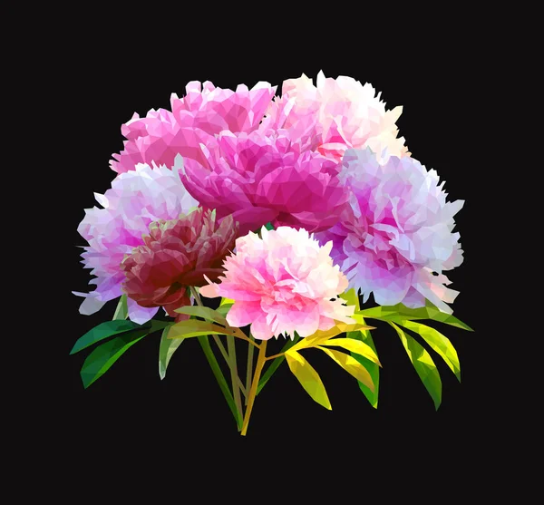 Buket poligonal Şakayık çiçeği ile yaprakları