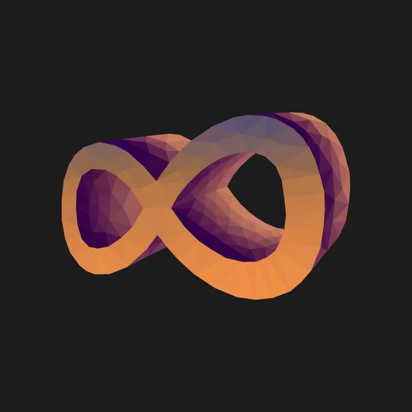 黒の backgro に無限容積 3 d 紫の多角形の記号 — ストックベクタ