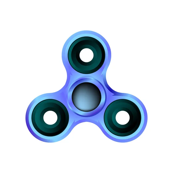 Spinner em rolamentos gira azul de três pontas no branco — Vetor de Stock