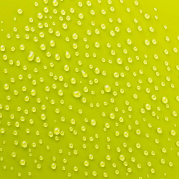 Gotas de água em fundo verde Textura colorido cachoeira quadrado — Fotografia de Stock
