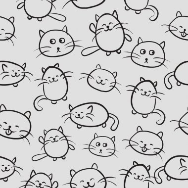 yavru kedi arka plan sorunsuz kedi gri vektör